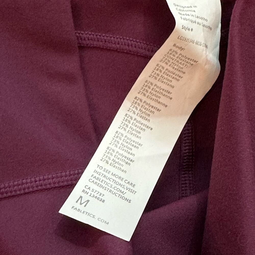 Pure Luxe by Fabletics The Oasis High Waist 7/8 w/pockets, plum purple, NWT, Med - Picture 3 of 8